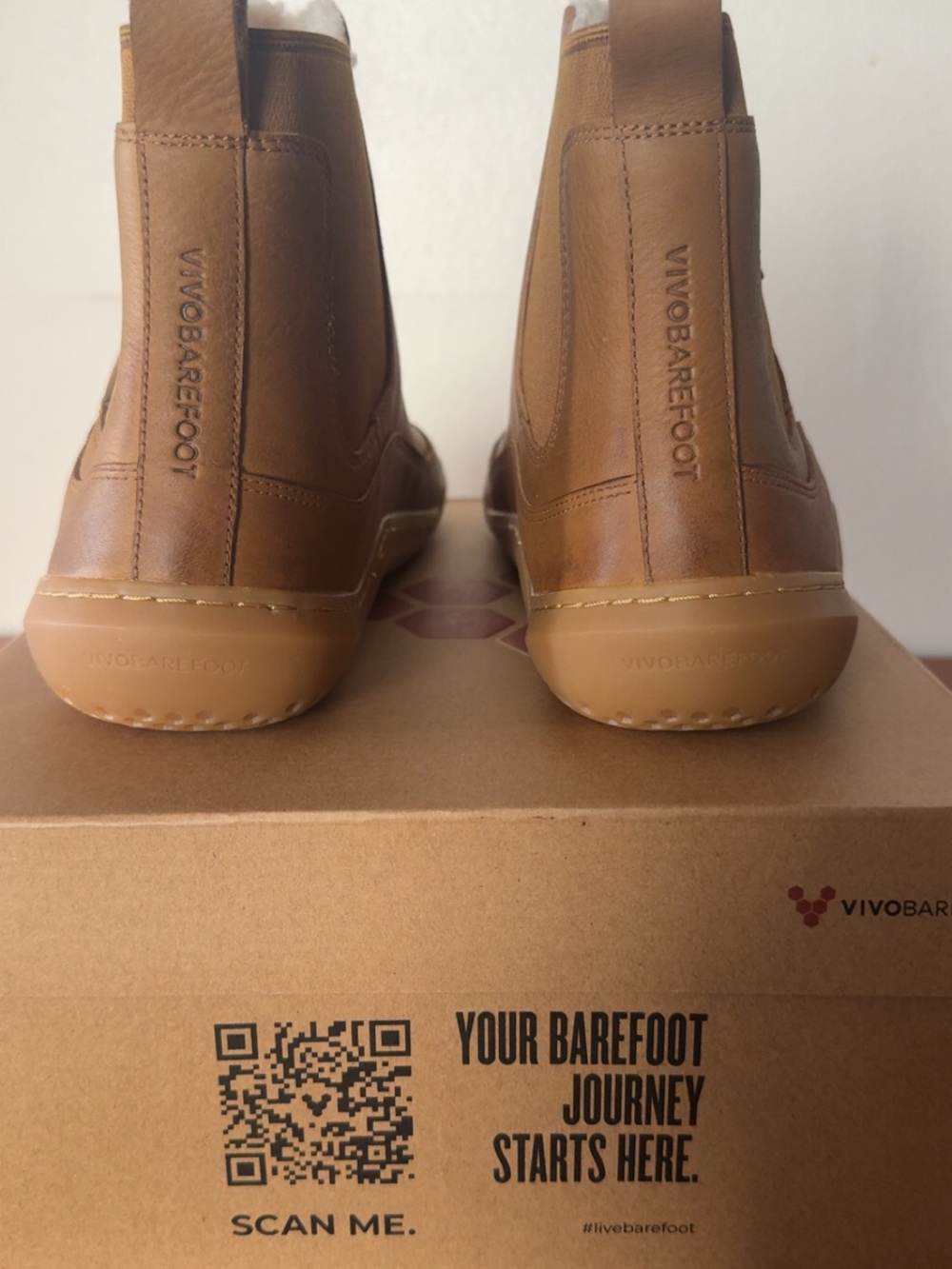 Vivobarefoot Gobi Chelsea WarmLined M Men's Tan Leather Boots EU 43 US 10 - Picture 5 of 15